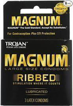 Picture of TROJAN MAGNUM RIBBED LUBRICATED 3PK 6CT