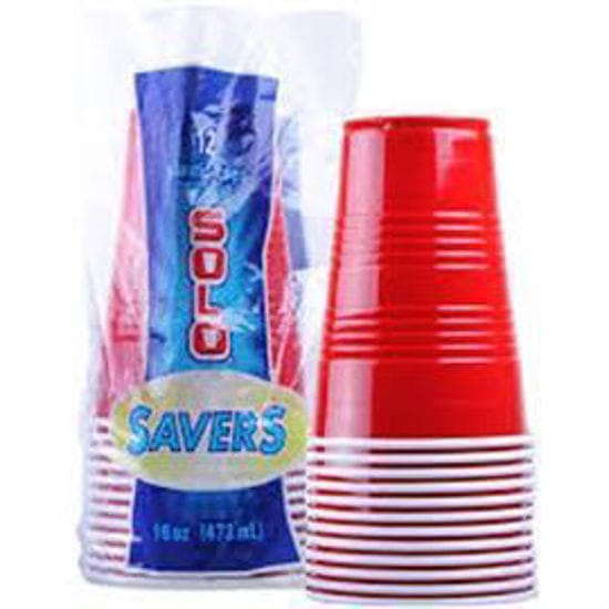 Picture of PLASTIC CUPS RED 16OZ 12CT