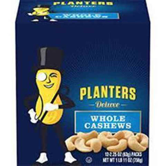 Picture of PLANTERS DELUXE WHOLE CASHEWS 2.25OZ 12CT