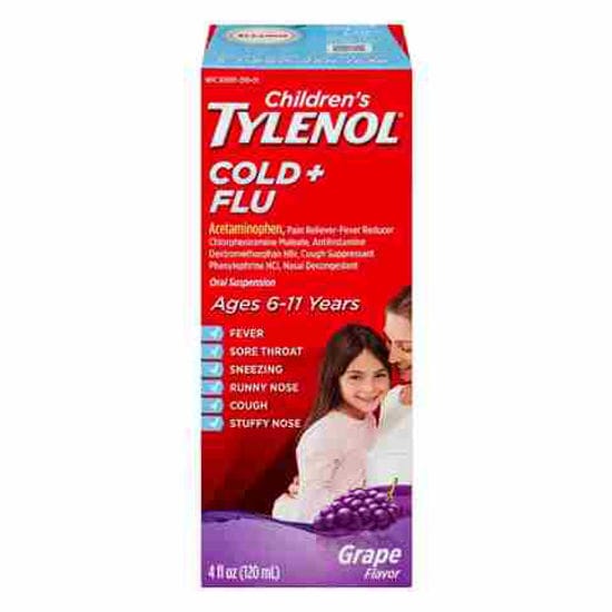 Picture of TYLENOL CHILDRENS PAIN N FEVER REDUCER GRAPE 4OZ