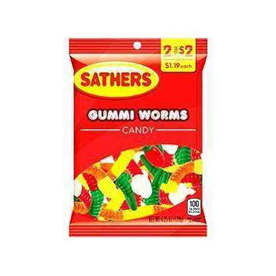 Picture of SATHERS GUMMI WORMS 2 FOR 2 12CT