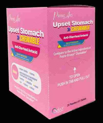 Picture of PRIME AID UPSET STOMACH PINK DISPENSE 25CT