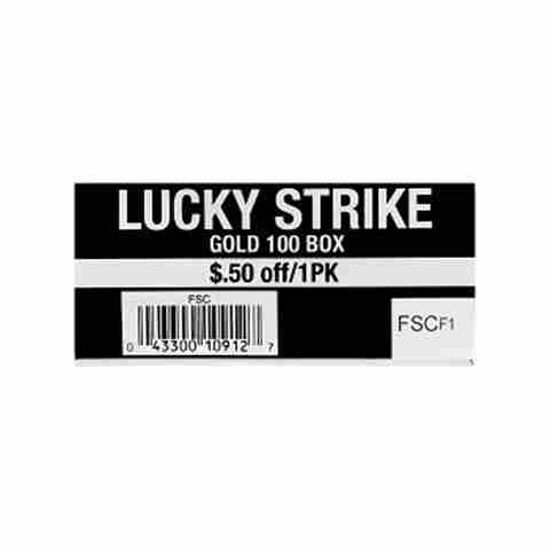 Picture of LUCKY STRIKE GOLD 100 BOX 50C OFF