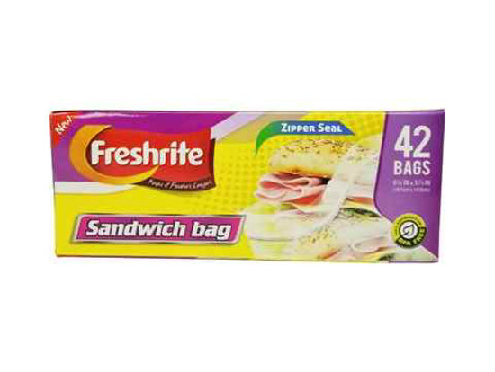 Picture of FRESHRITE ZIPPER SEAL SANDWICH BAG 42CT