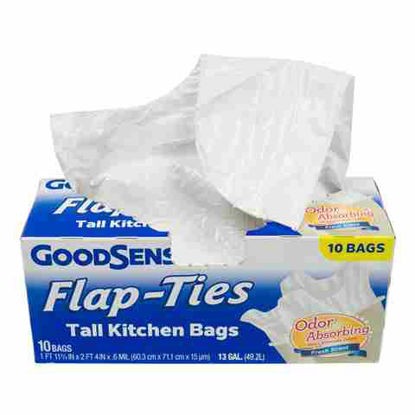 Picture of GOODSENSE FLAP TIES TALL KITCHEN BAGS 10CT