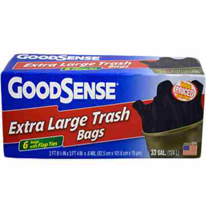 Picture of GOODSENSE TRASH BAGS EXTRA LARGE BLACK 33GALLON 6CT