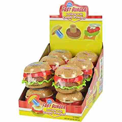 Picture of DIP N LIK FAST BURGER LOLLIPOP WITH CANDY POWDER 0.74OZ 12CT