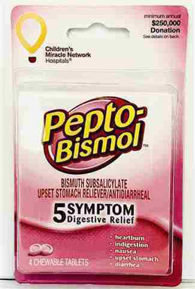 Picture of PEPTO BISMOL CHEWABLE TABLET 4PK 6CT