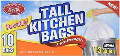 Picture of HOME SELECT TALL TRASH BAGS 13GALLON 10CT