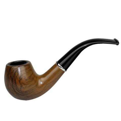 Picture of WOODEN SMOKE PIPE WITH SILVER TIP SMOKE PIPE WITH STAND