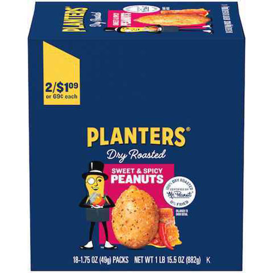 Picture of PLANTERS DRY ROASTED SWEET N SPICY 1.75OZ 18CT