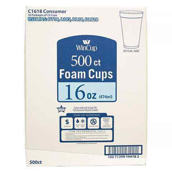 Picture of WINCUP FOAM CUPS 16OZ 500CT