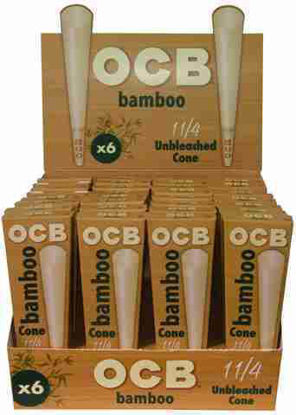 Picture of OCB BAMBOO UNBLEACHED CONE 1.25 6PK 32CT