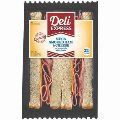 Picture of DELI EXPRESS MEGA SMOKED HAM N CHEESE SANDWICH 6OZ