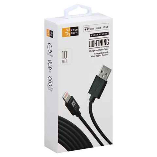 Picture of CASE LOGIC IPHONE LIGHTNING CABLE BLACK 10 FEET