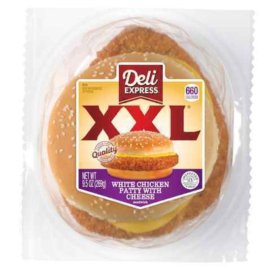 Picture of DELI EXPRESS XXL WHITE CHICKEN PATTY WITH CHEESE SANDWICH 9.5OZ