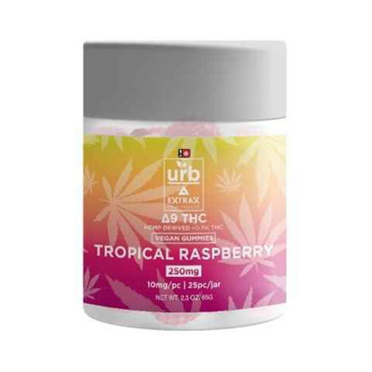 Picture of URB EXTRAX TROPICAL RASPBERRY DELTA 9 VEGAN GUMMIES 250MG