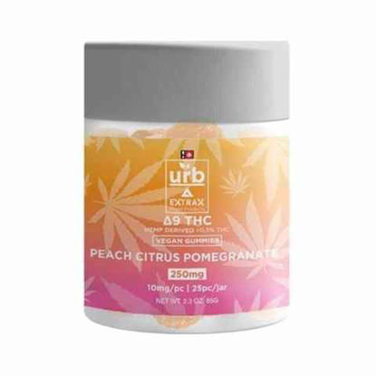 Picture of URB EXTRAX PEACH CITRUS POMEGRANATE DELTA 9 VEGAN GUMMIES 250MG