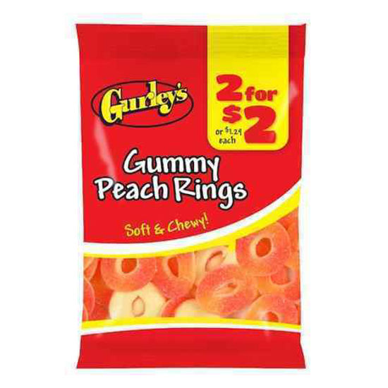 Picture of GURLEYS GUMMY PEACH RINGS 2 FOR 2 3.75OZ 12CT