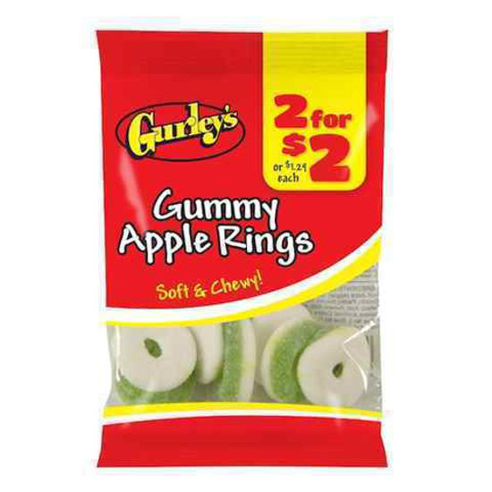 Picture of GURLEYS GUMMY APPLE RINGS 2 FOR 2 3.25OZ 12CT