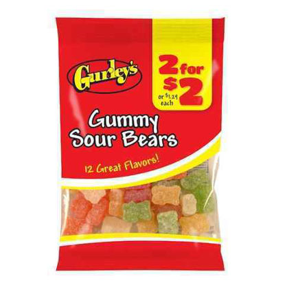 Picture of GURLEYS GUMMY SOUR BEARS 2 FOR 2 3OZ 12CT