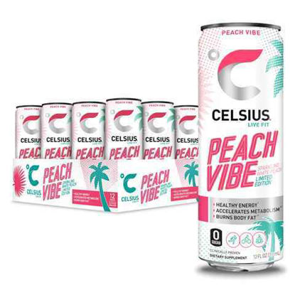 Picture of CELSIUS SPARKLING PEACH VIBE 12OZ 12CT