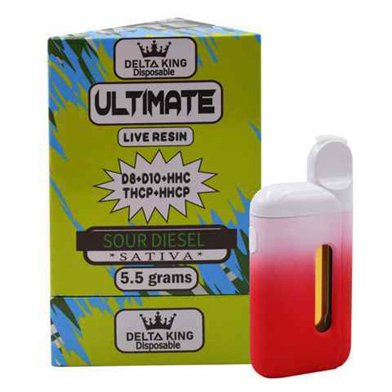 Picture of DELTA KING SOUR DIESEL SATIVA ULTIMATE DELTA 8 -10 LIVE RESIN DISPOSABLE 5.5G