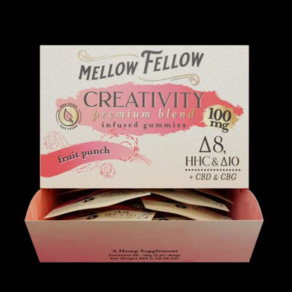 Picture of MELLOW FELLOW M-FUSION EDIBLES DELTA 10 FRUIT PUNCH CREATIVITY BLEND 100MG 30CT