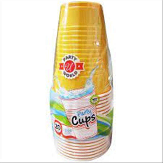 Picture of YELLOW PLASTIC CUPS 12 OZ 20 PC