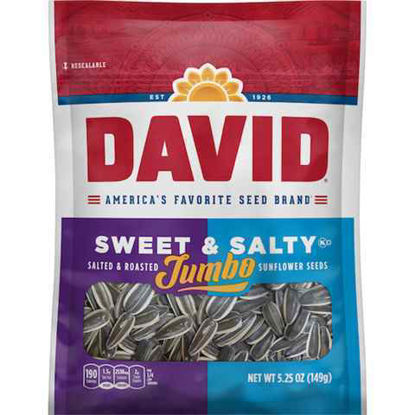 Picture of DAVID SUNFLOWER SEEDS SWEET N SALTY JUMBO 5.25OZ