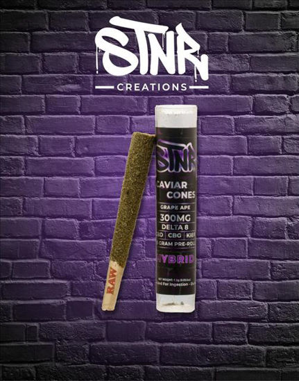 Picture of STNR CAVIAR CONES GRAPE APE HYBRID DELTA 8 PRE ROLLS 1.5G 25CT