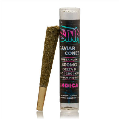 Picture of STNR CAVIAR CONES BUBBA KUSH INDICA DELTA 8 PRE ROLLS 1.5G 25CT