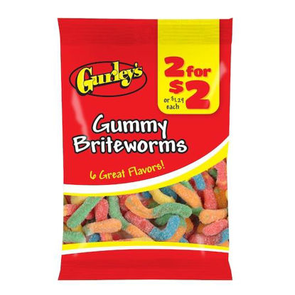 Picture of GURLEYS GUMMY BRITE WORMS  2 FOR 2 3.25OZ 12CT