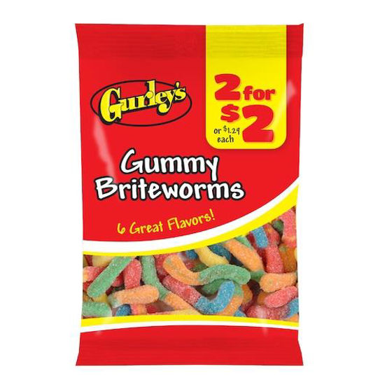 Picture of GURLEYS GUMMY BRITE WORMS  2 FOR 2 3.25OZ 12CT