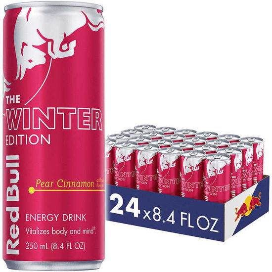 Picture of Red Bull Winter Edition Energy Drink. Pear Cinnamon. 8.4 fl oz. 24 ct