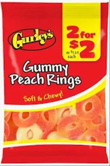 Picture of GURLEYS GUMMY PEACH RINGS 2 FOR 2 4.75OZ 12CT