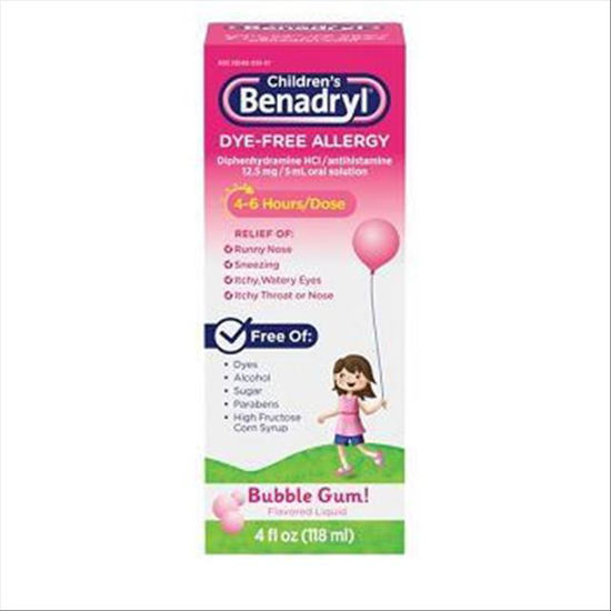 Picture of BENADRYL CHILDRENS ALLERGY BUBBLE GUM FLAVOR 4oz