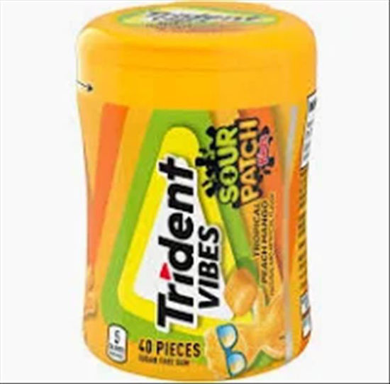 Picture of TRIDENT VIBES SOUR PATCH TROPICAL PEACH MANGO 40PCS 6CT