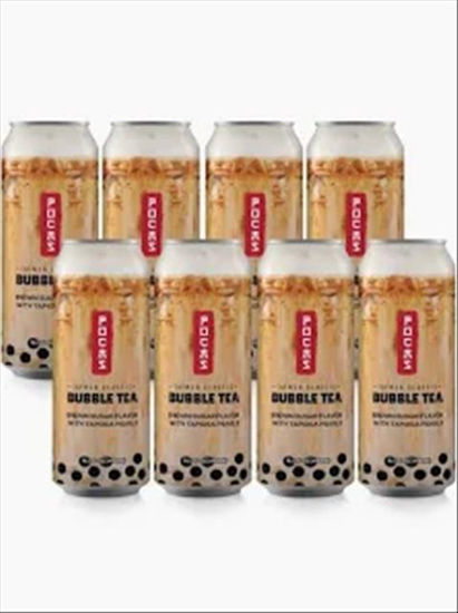 Picture of POCAS TAIWAN CLASSIC BUBBLE TEA BROWN  SUGAR FLAVOR WITH TAPIOCA PEARLS 16OZ 24 CT