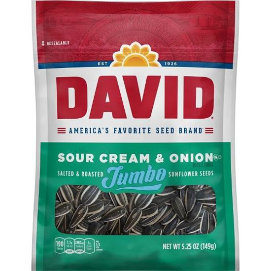 Picture of DAVID SUNFLOWER SEEDS SOUR CREAM N ONION JUMBO 5.25OZ