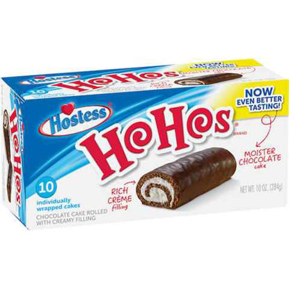 Picture of HOSTESS HO HOS CHOCOLATE CAKE ROLLED WITH CREAM  FILLING 10CT