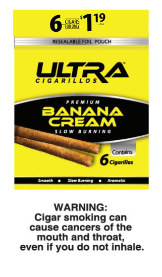 Picture of ULTRA BANANA CREAM CIGARS 6 FOR 1.19