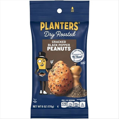 Picture of PLANTERS DRY ROASTED CRACKED BLACK PEPPER PEANUTS 6OZ