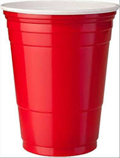 Picture of DISPOZEIT PLASTIC RED N WHITE CUPS 16OZ 12CT