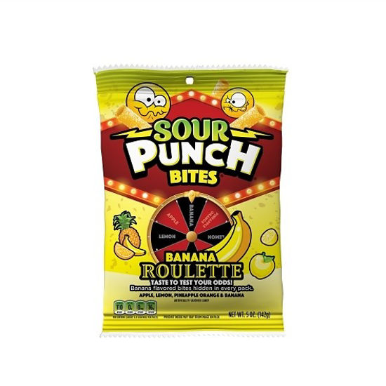 Picture of SOUR PUNCH BANANA ROULETTE BITES PEG BAG 5OZ